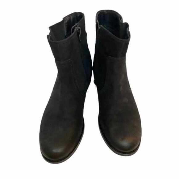 Steve Madden Chances Ankle Boot Nubuck Polished Gold Zip Sz 10 - Picture 2 of 10